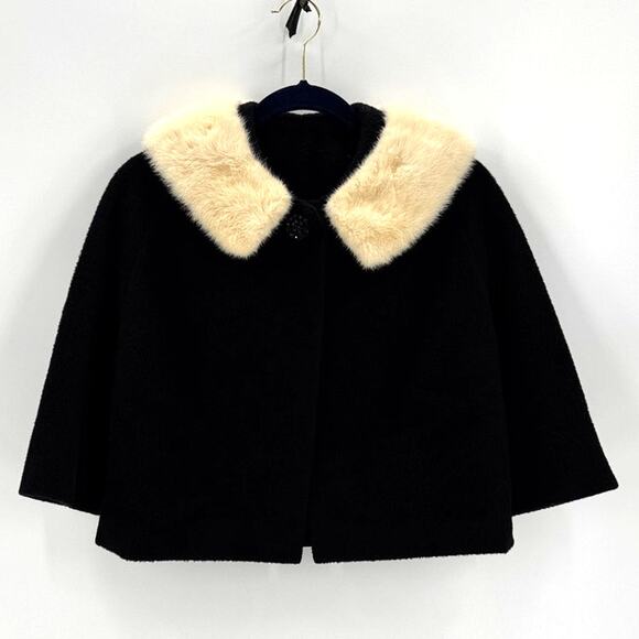 Vintage I. Imagnin & Co swing coat size XS wool mink 3 quart sleeves opera coat - Picture 1 of 9
